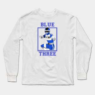 Blue Three Long Sleeve T-Shirt